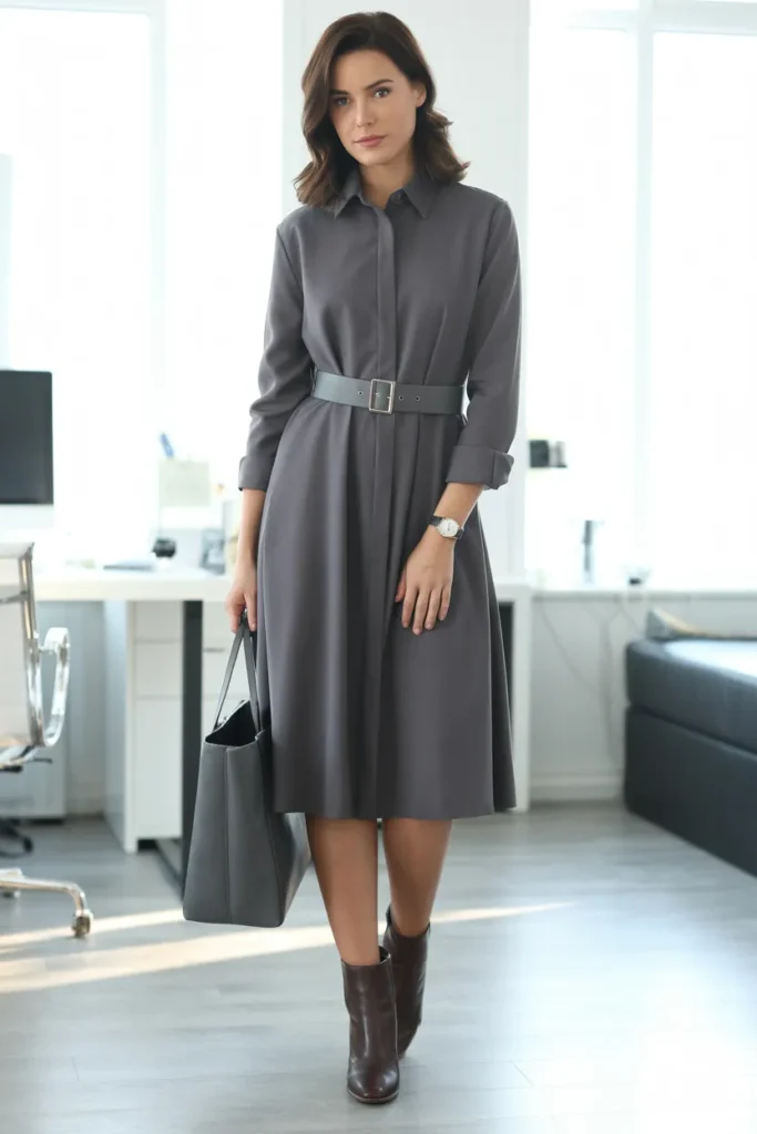 Belted Shirt Dress