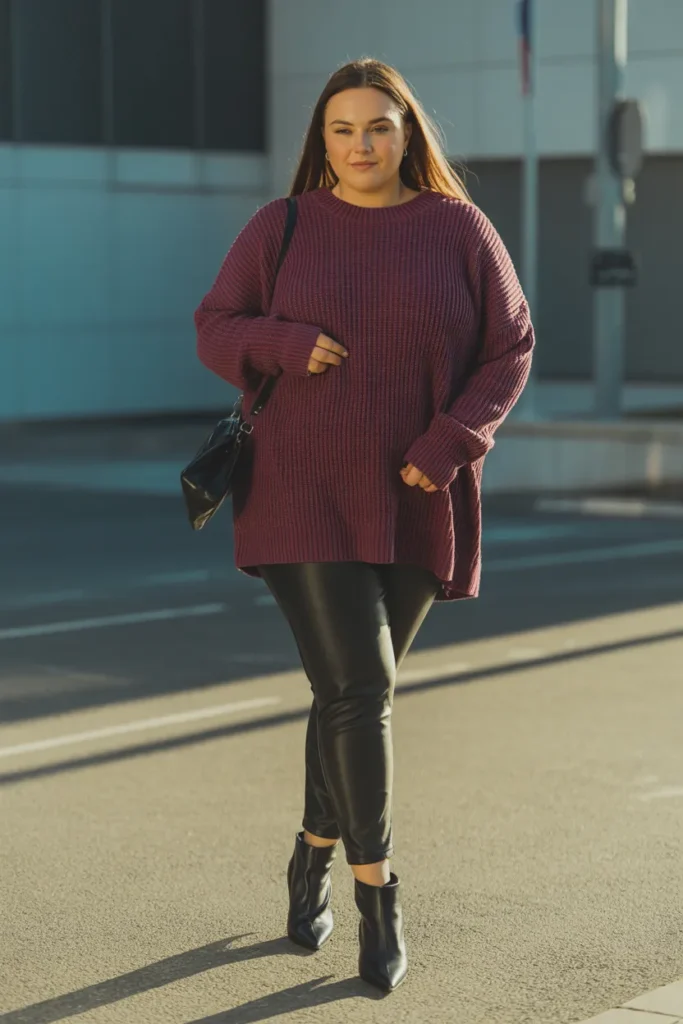 Berry Knit Contrast