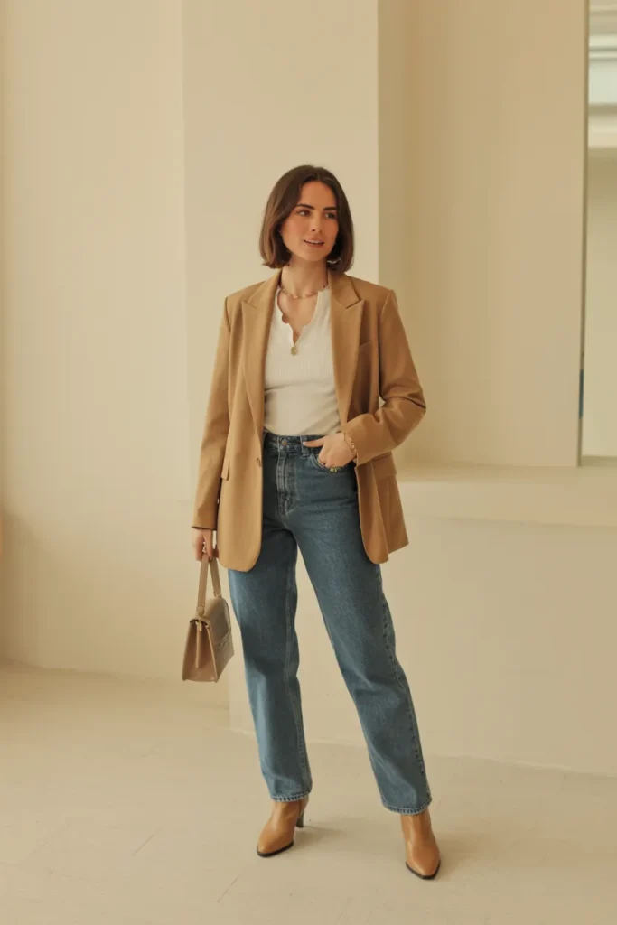 Camel Blazer Jeans