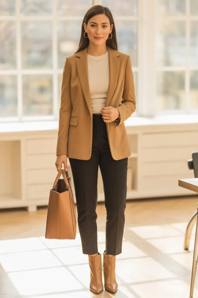 Camel Blazer Layers