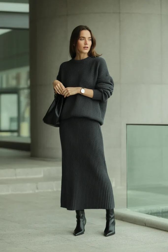Charcoal Knit Column