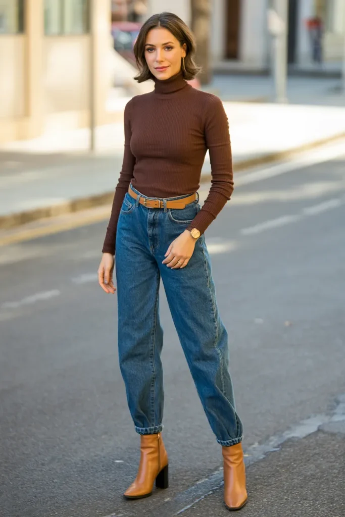 Chocolate Turtleneck Denim