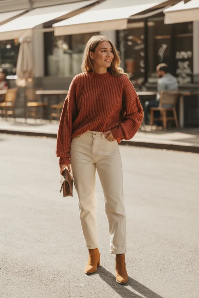 Cream Denim Knit