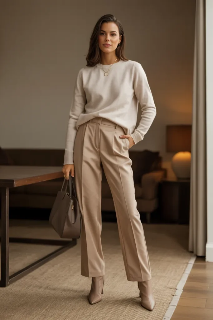 Cream Sweater Trousers