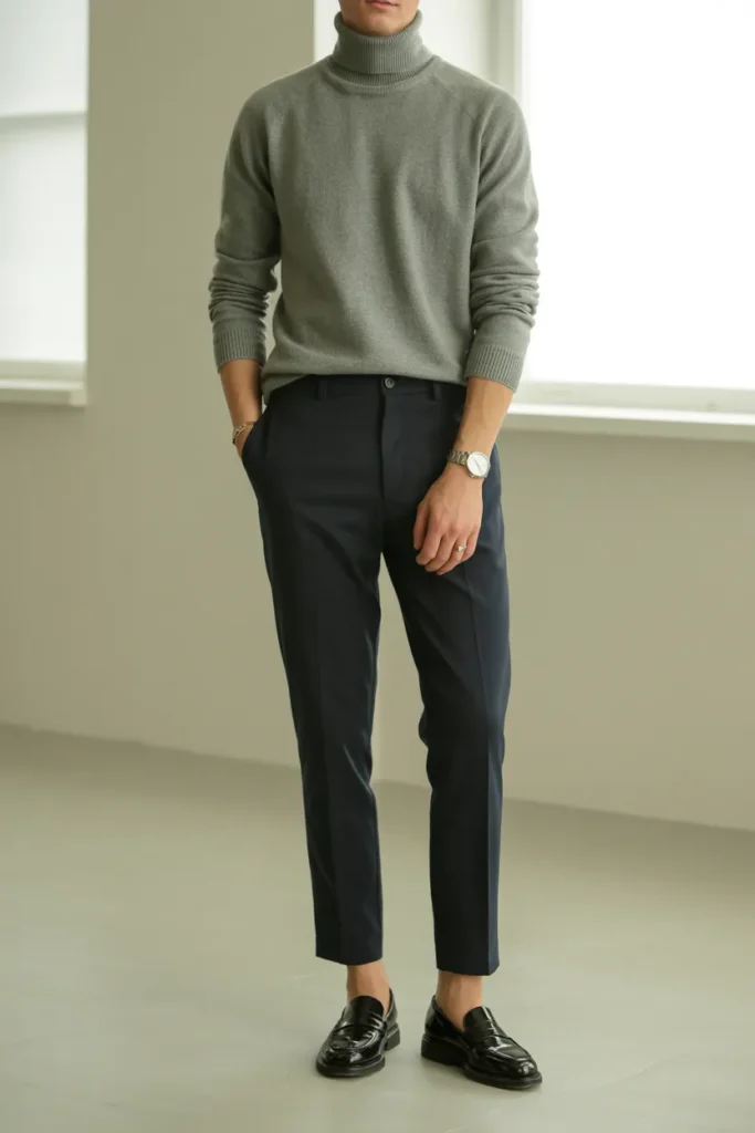 Grey Turtleneck Tailoring