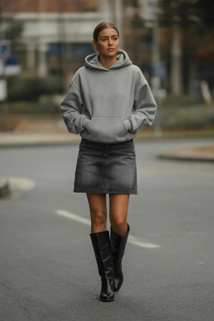 Hoodie and Tall Boots