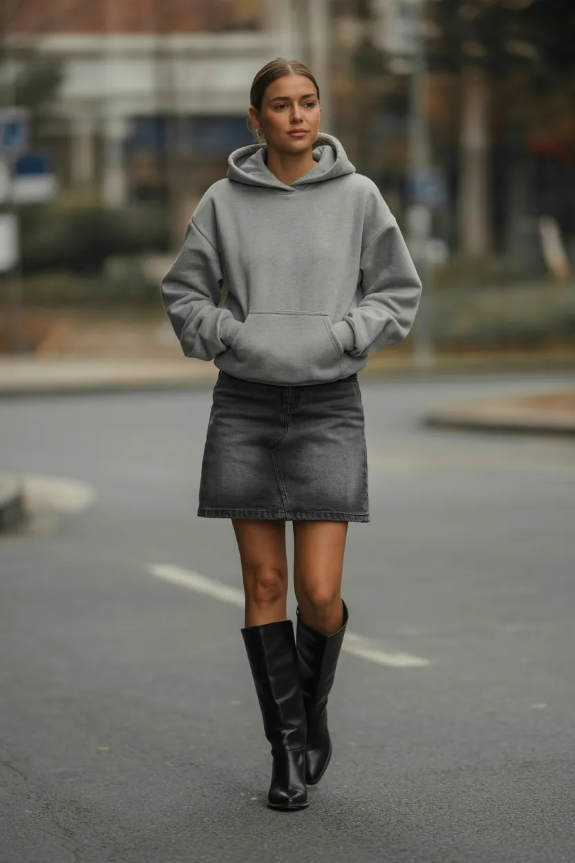 Hoodie and Tall Boots