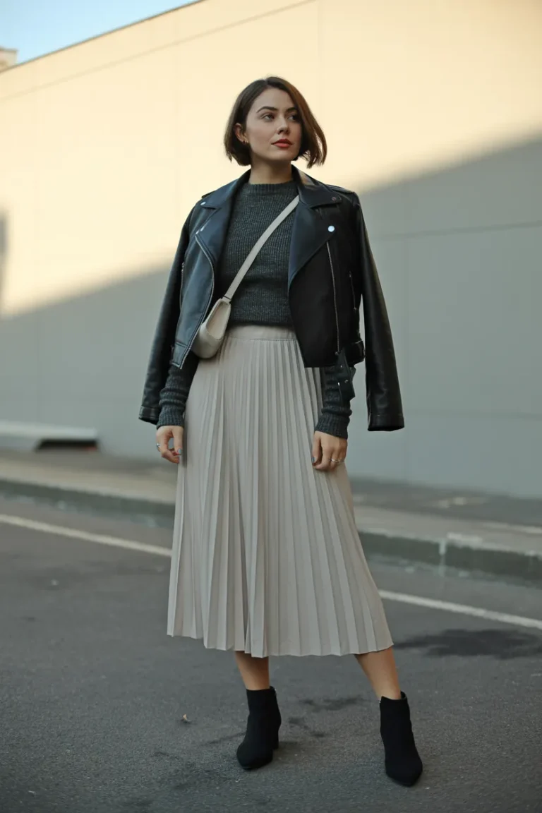 Leather Jacket Pleats