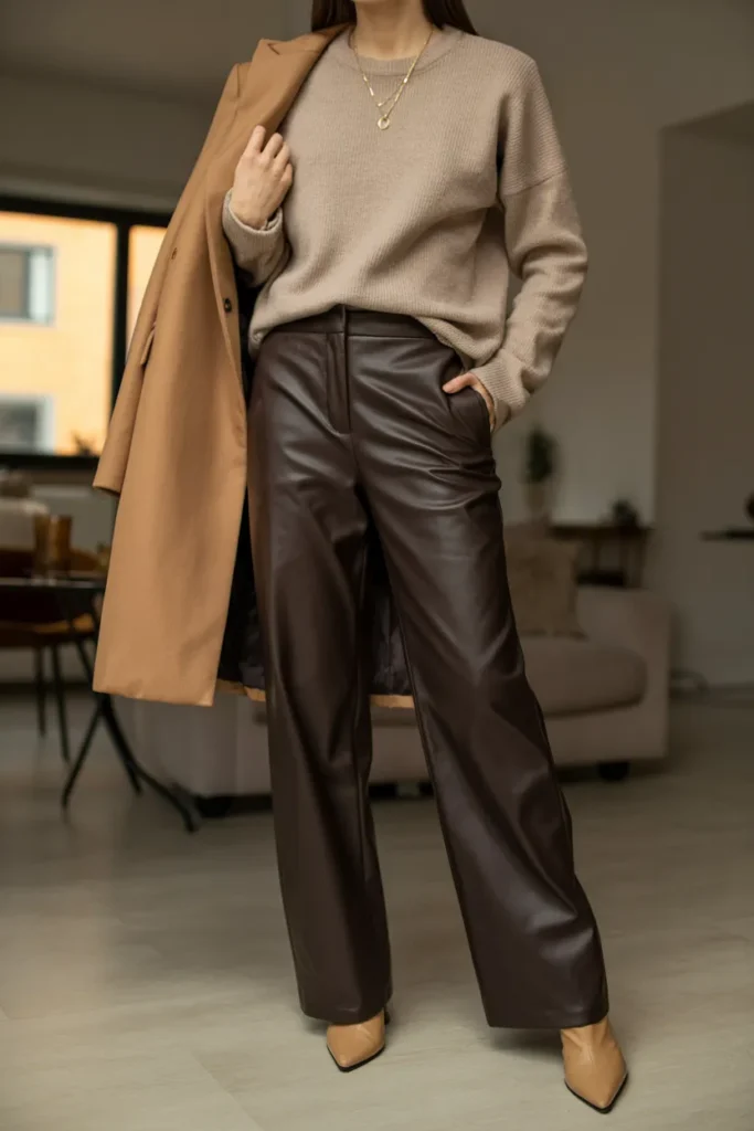 Leather Trousers Knit
