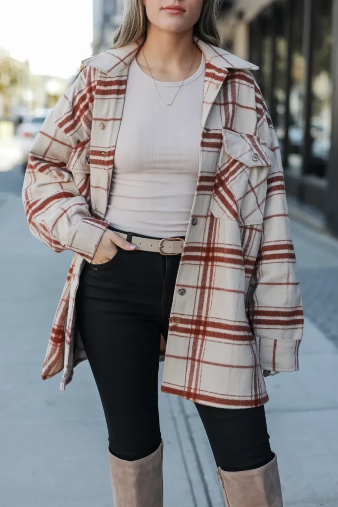 Plaid Shacket Layers