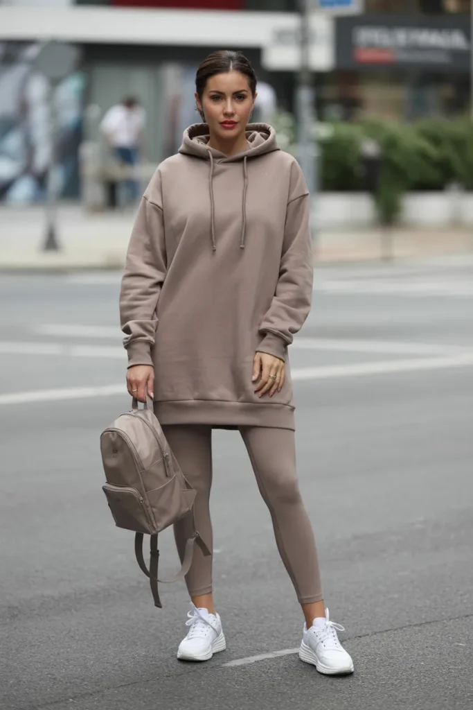 Taupe Hoodie Dress