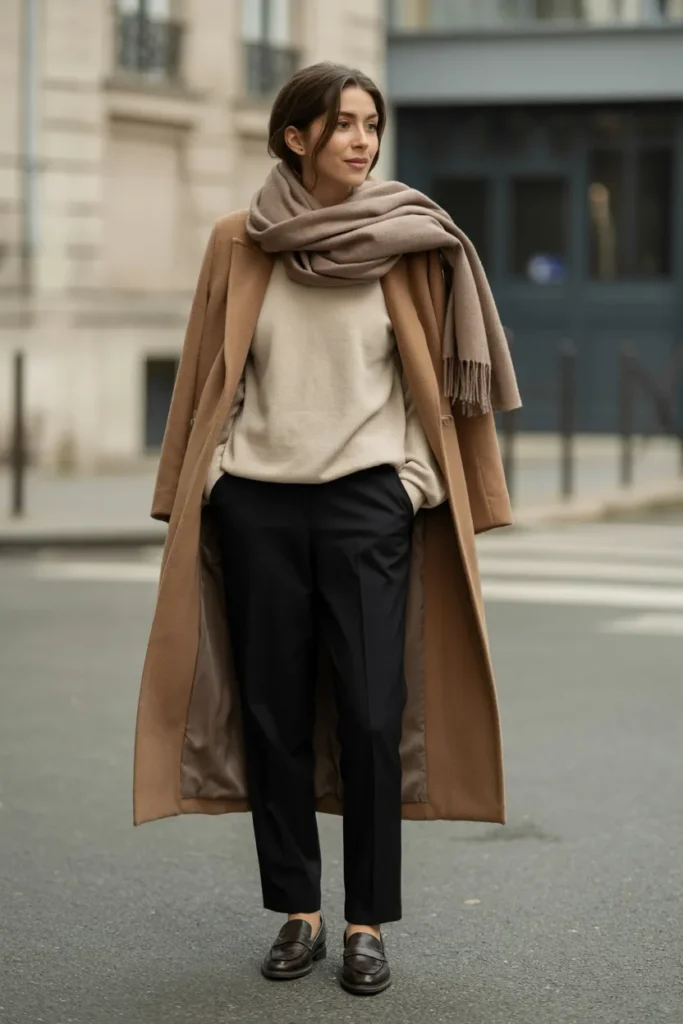 Taupe Scarf Layers