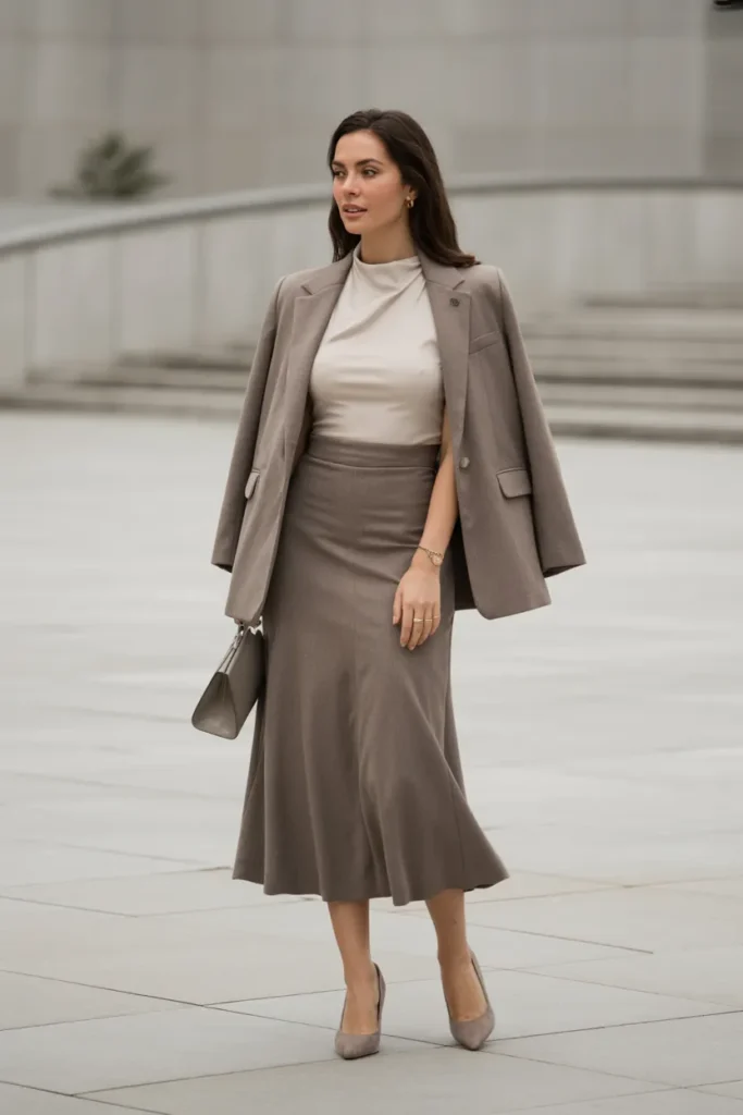 Taupe Skirt Suiting