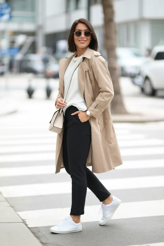 Trench Sneaker Look
