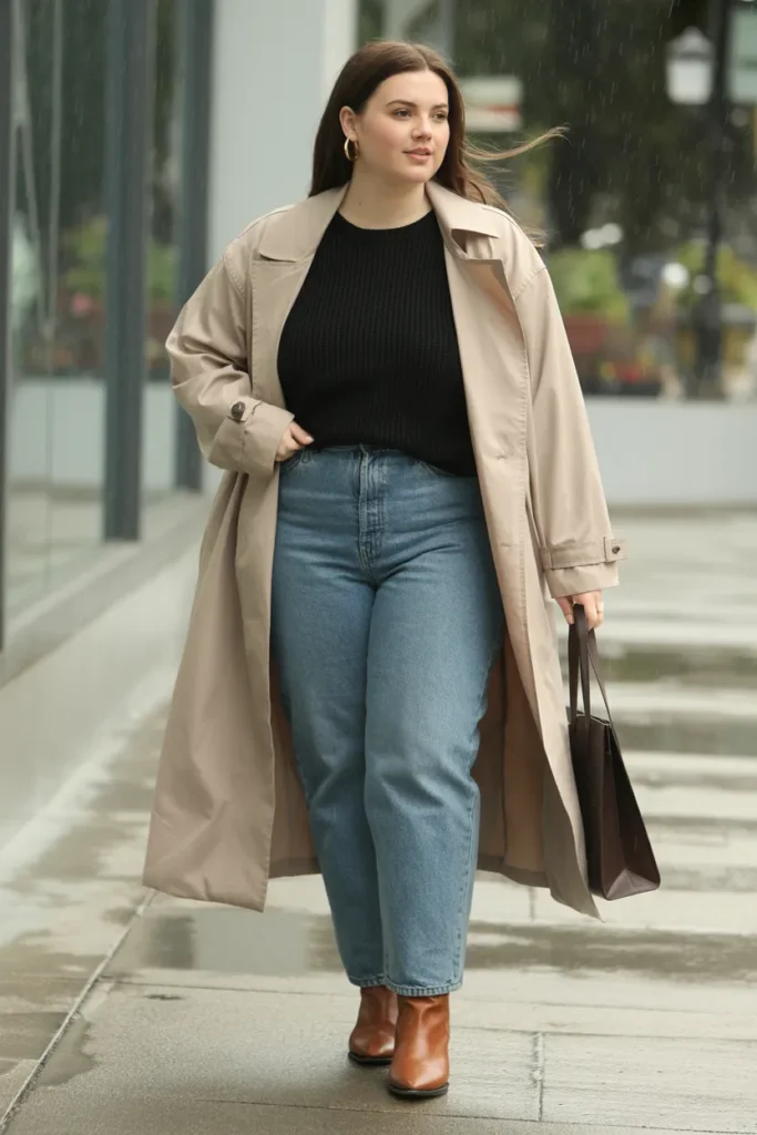 Trench and Straight Denim