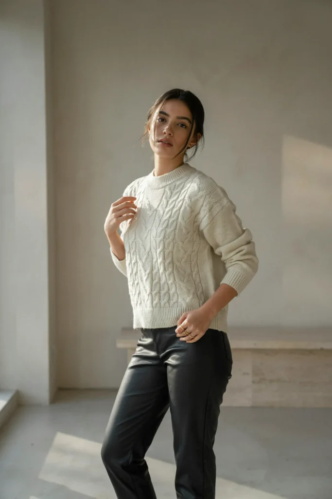 Cable Knit and Leather