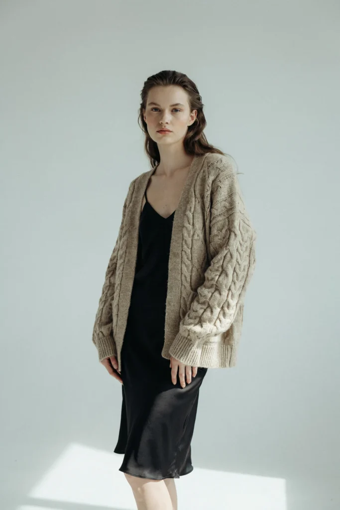 Chunky Cardigan and Slip Skirt