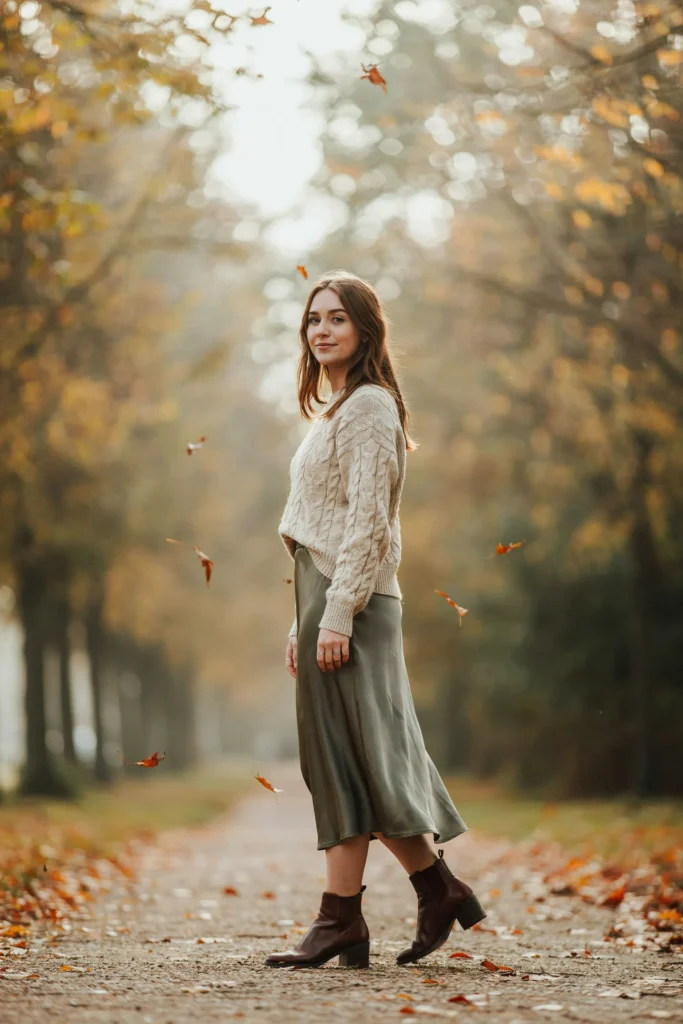 Chunky Knit and Midi Skirt