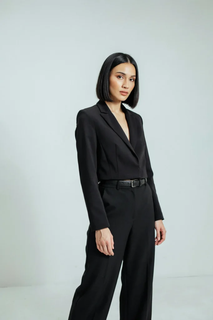 Cropped Blazer and Blunt Bob