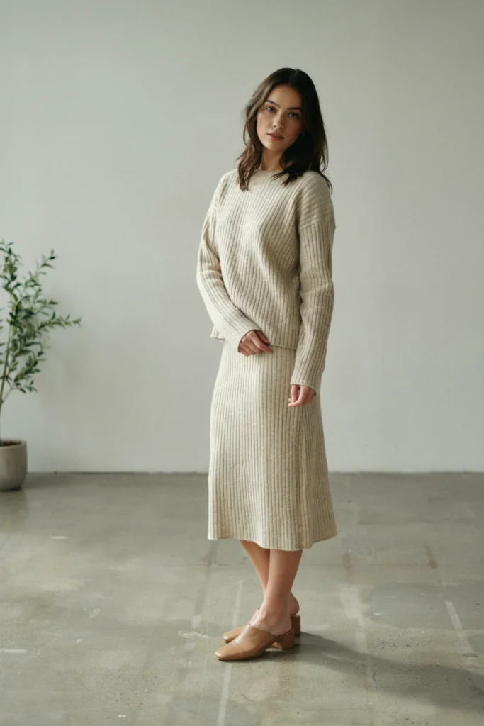 Monochromatic Knit Set