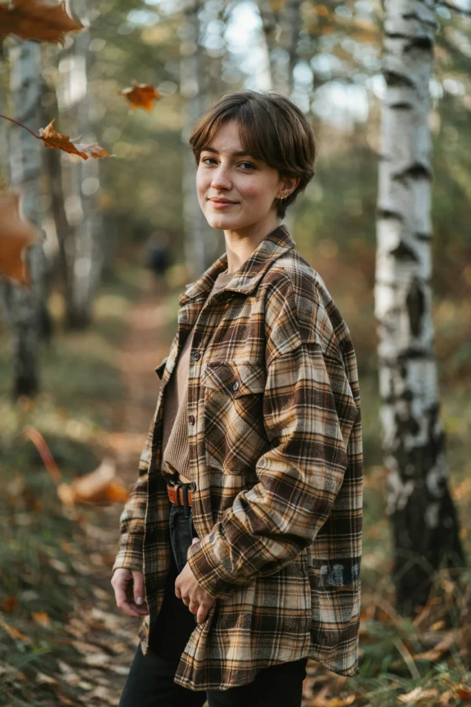 Plaid Shacket with Pixie