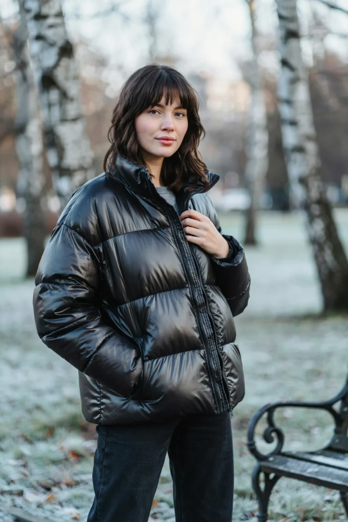 Puffer Jacket and Wolf Cut