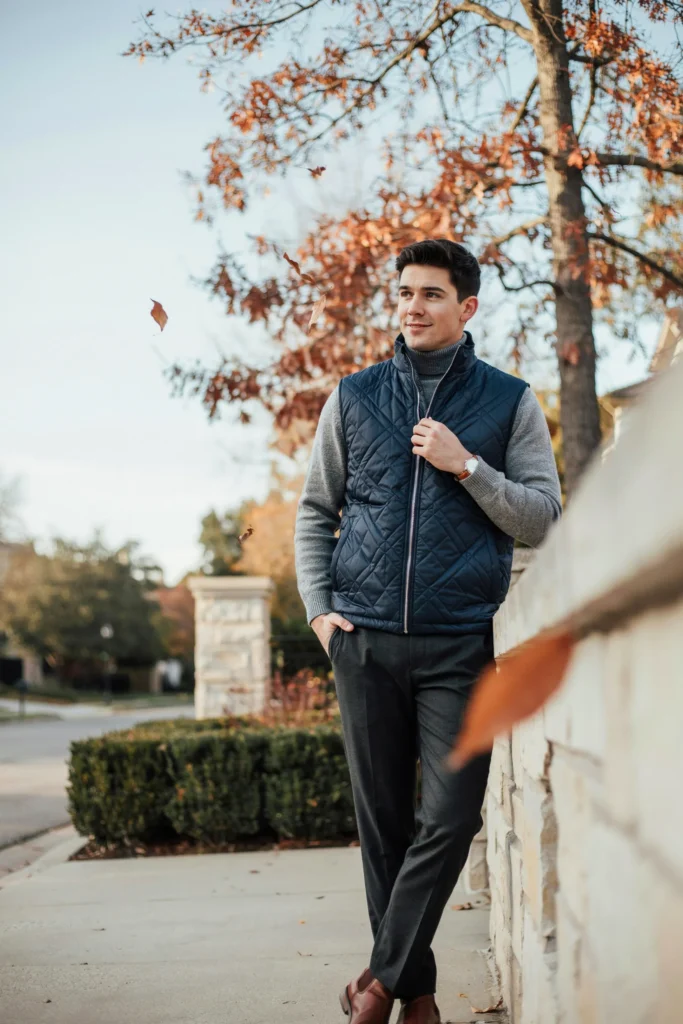 Quilted Vest and Turtleneck