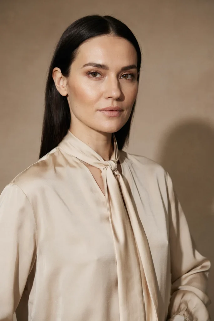 Silk Blouse and Long Bob