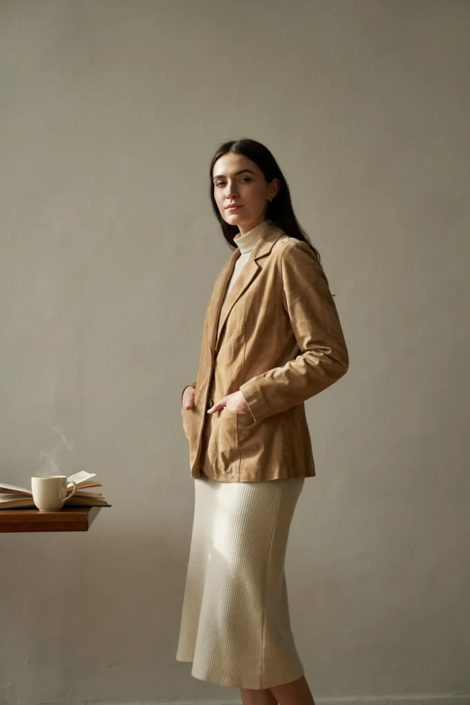 Suede Jacket and Skirt