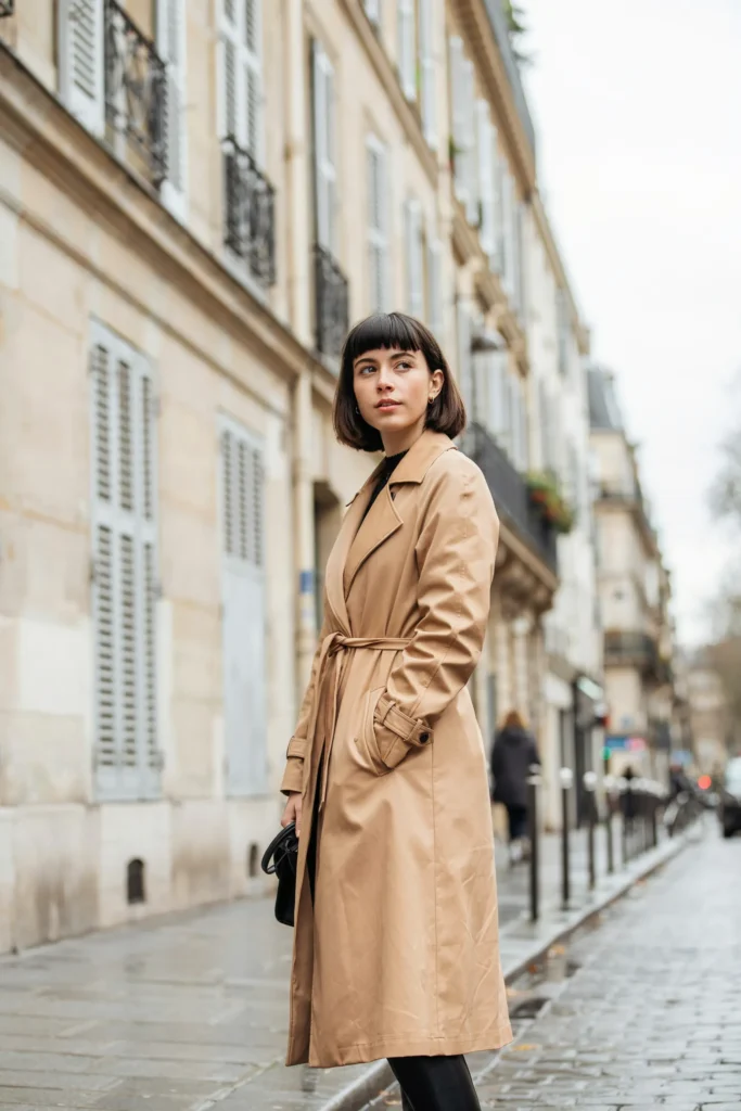 Trench Coat and French Bob