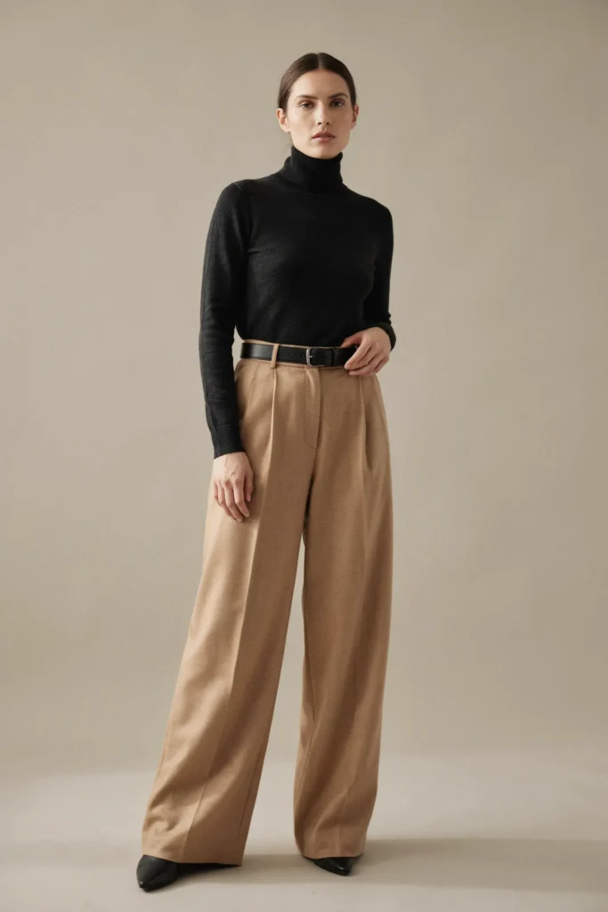 Turtleneck and Tailored Trousers