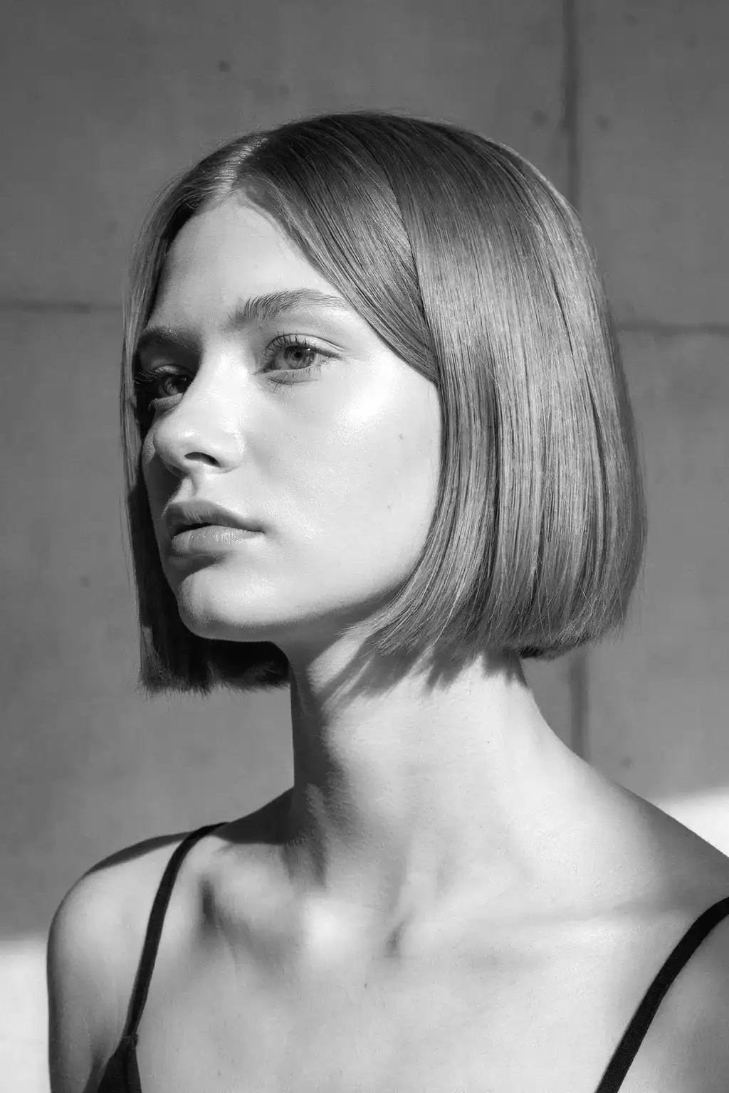 sleek angled bob