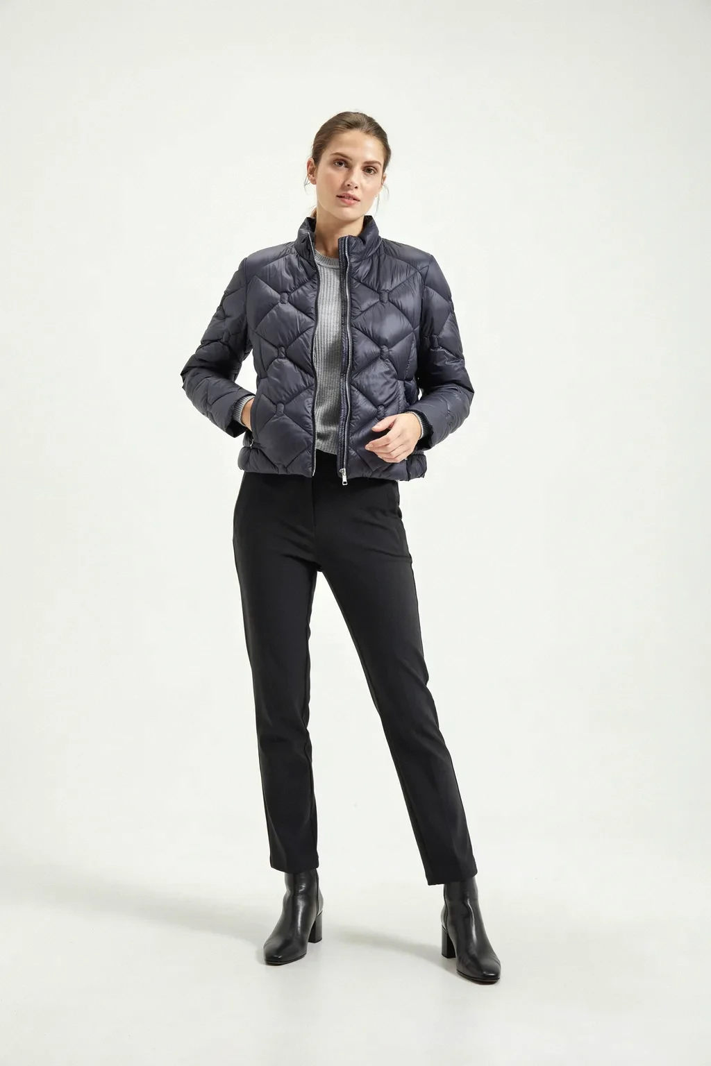 quilted jacket and ponte pants