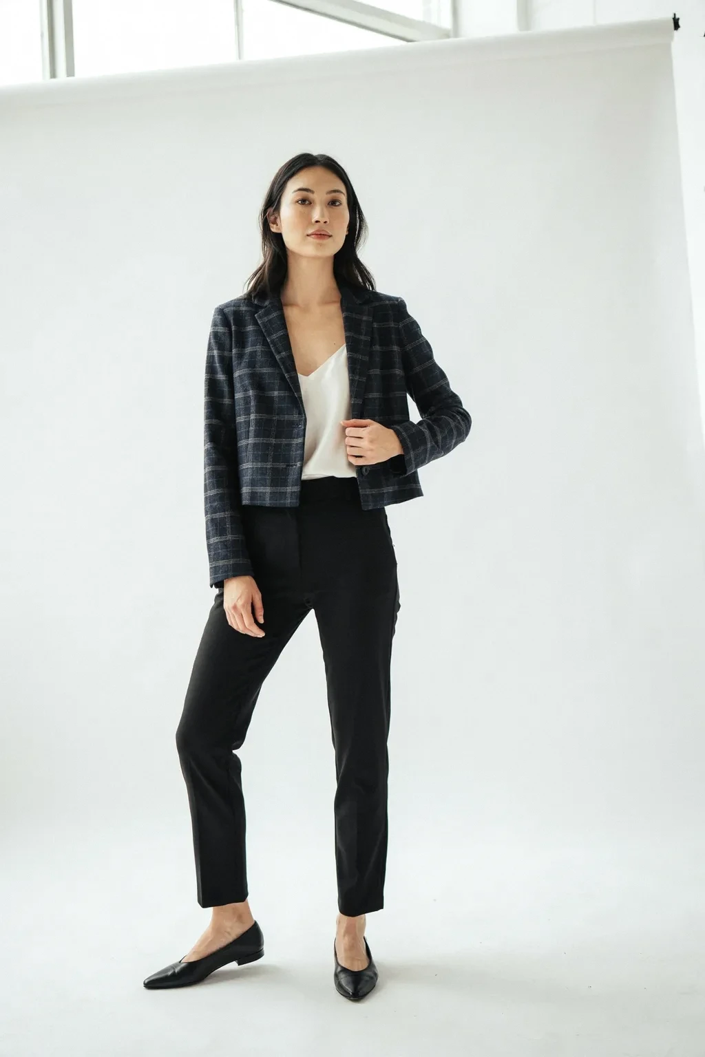 cropped blazer and ankle pants