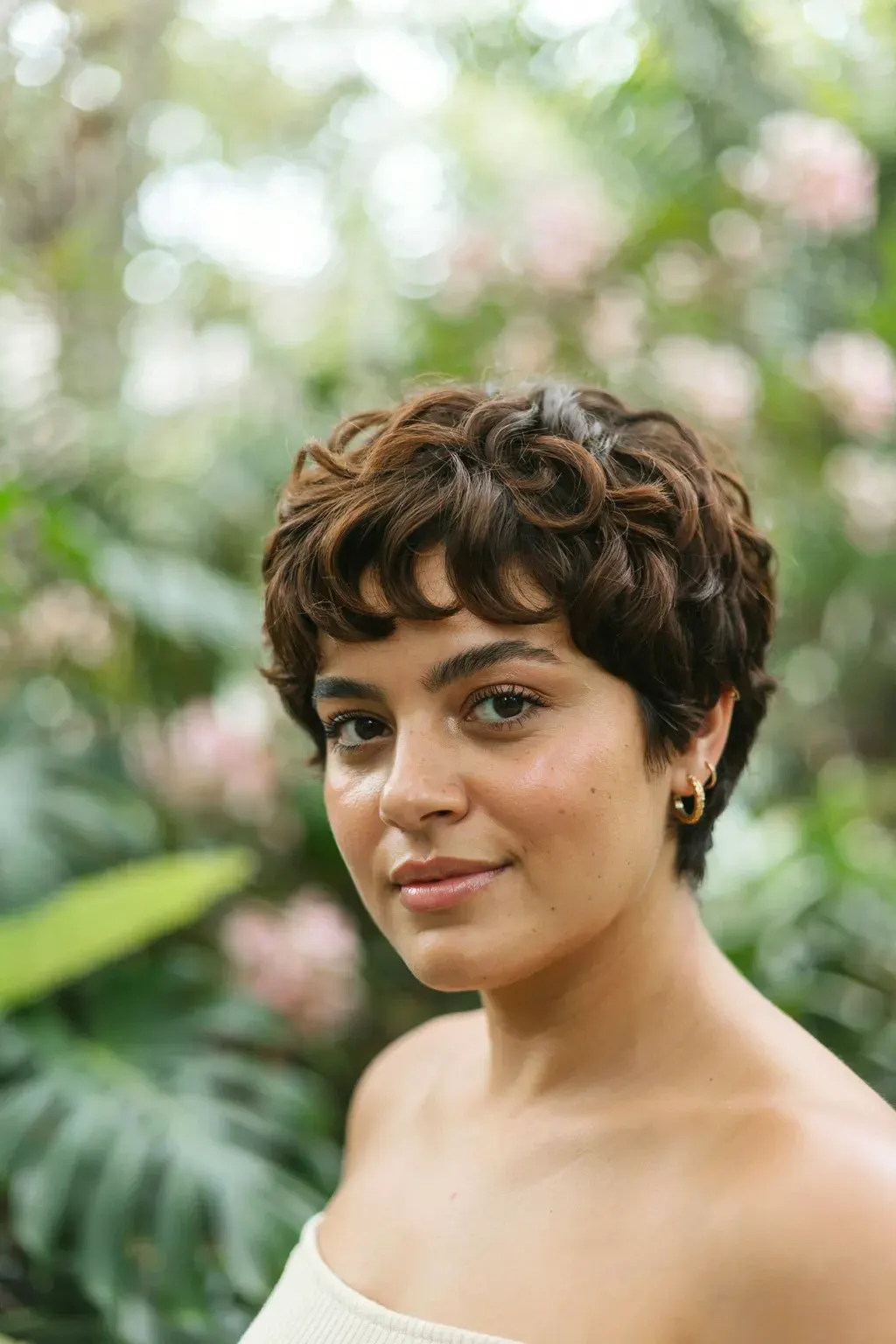 curly layered pixie