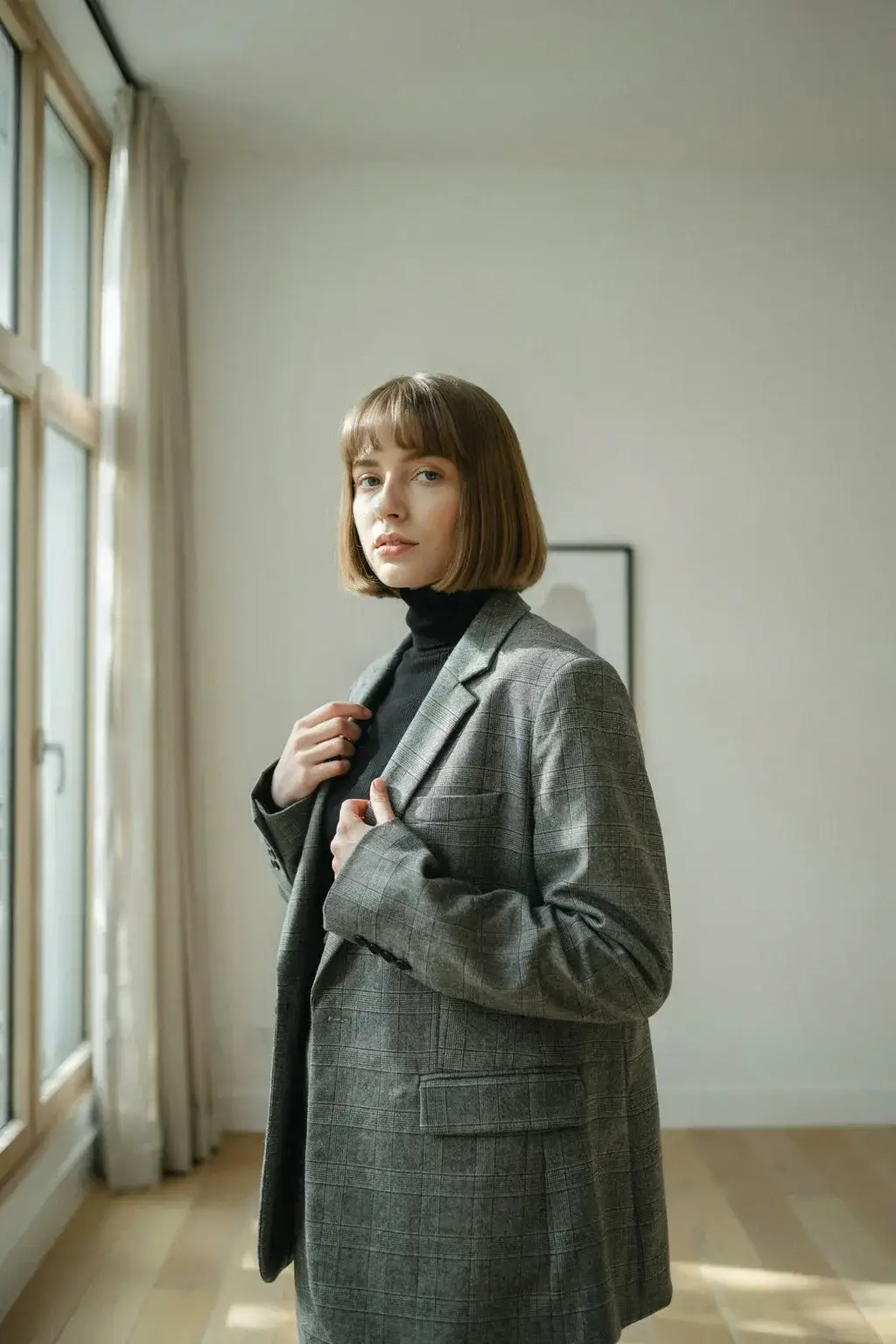 oversized blazer and french bob