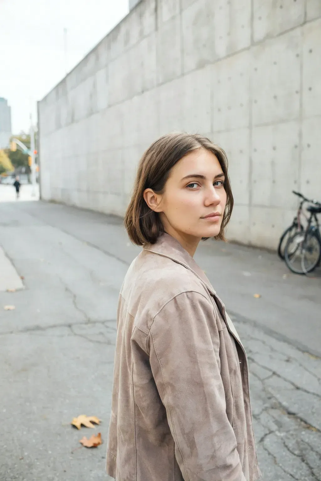 suede jacket and mushroom bob