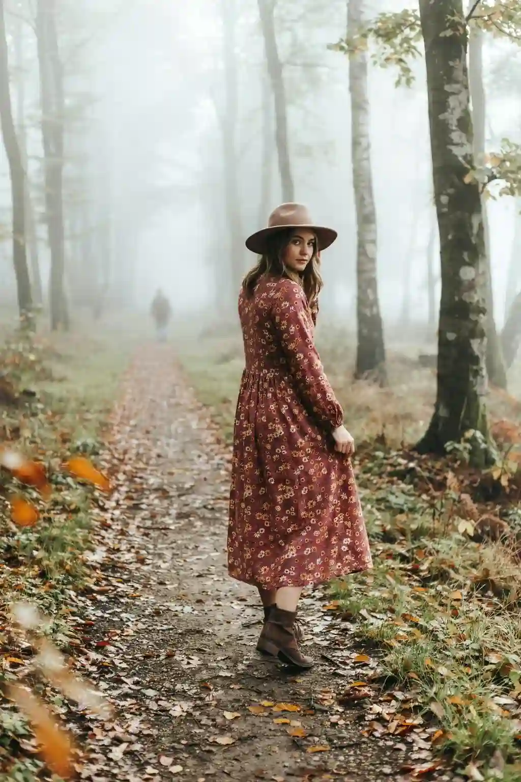 midi dress and ankle boots