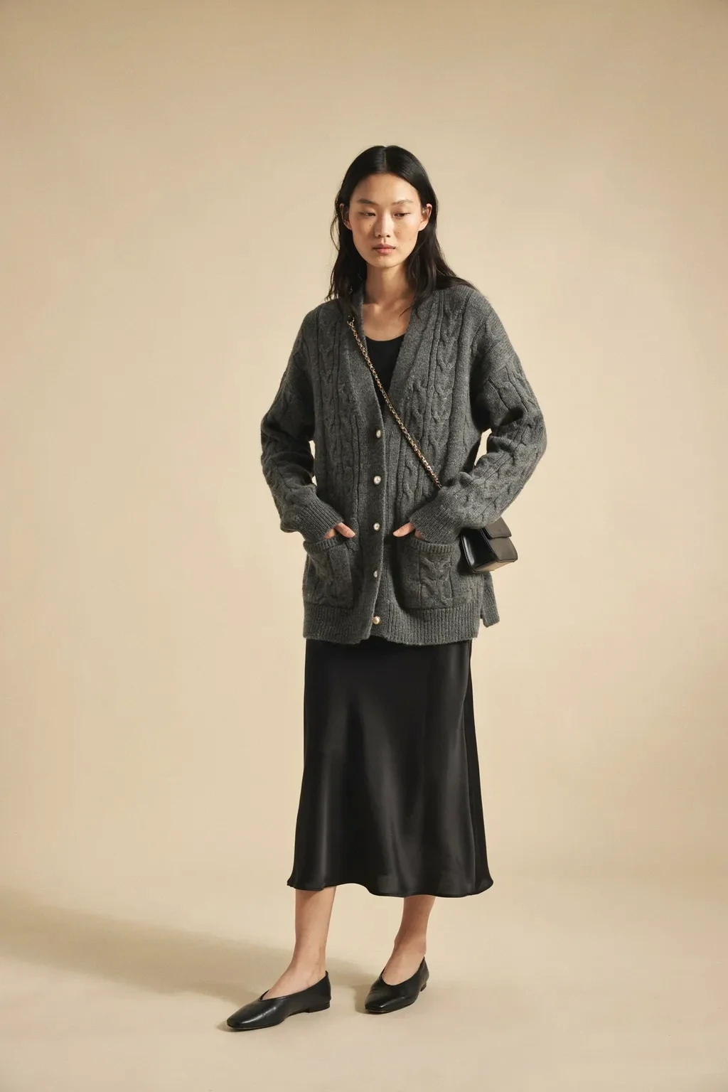cardigan and slip skirt