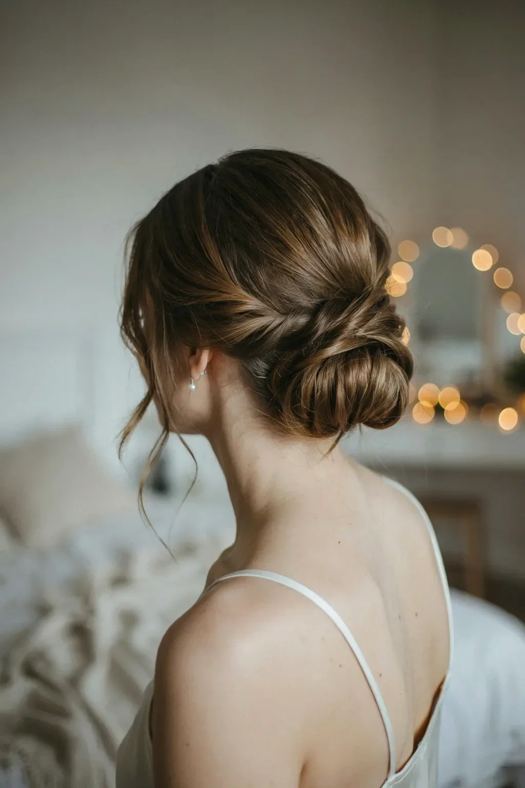 romantic braid low-bun
