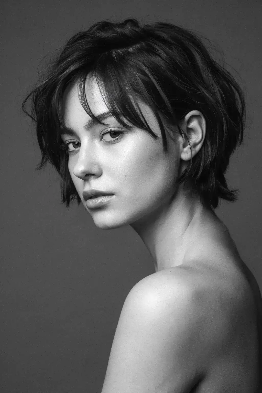 deconstructed wavy pixie cut