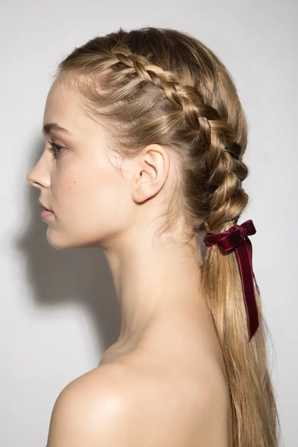 classic fishtail half-up