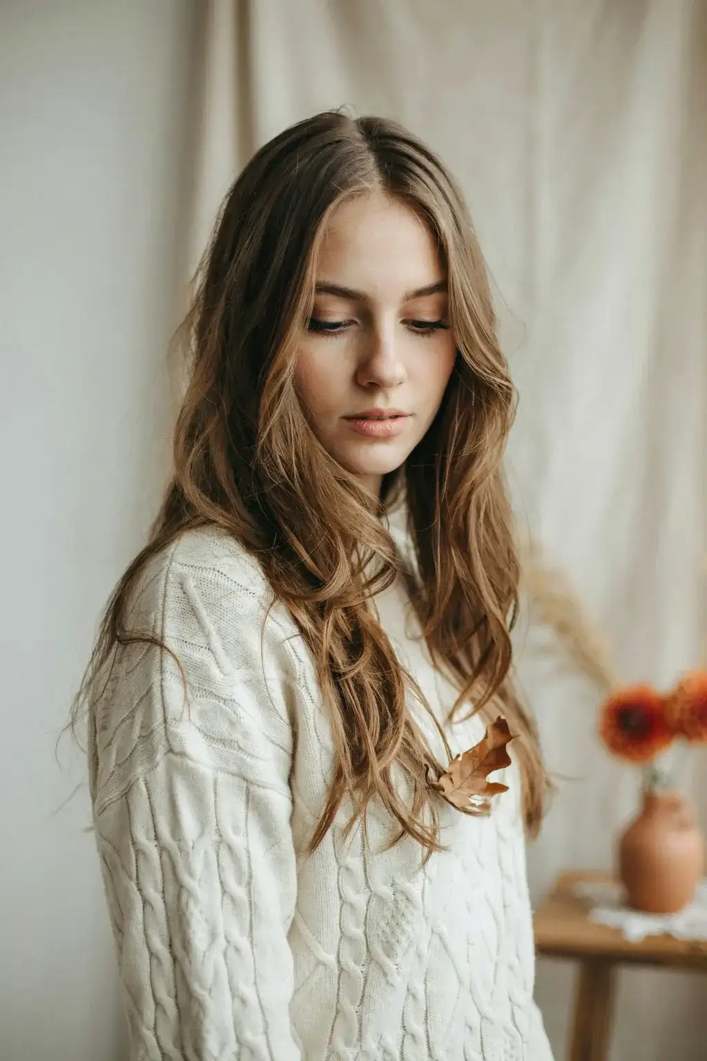 long layered caramel waves