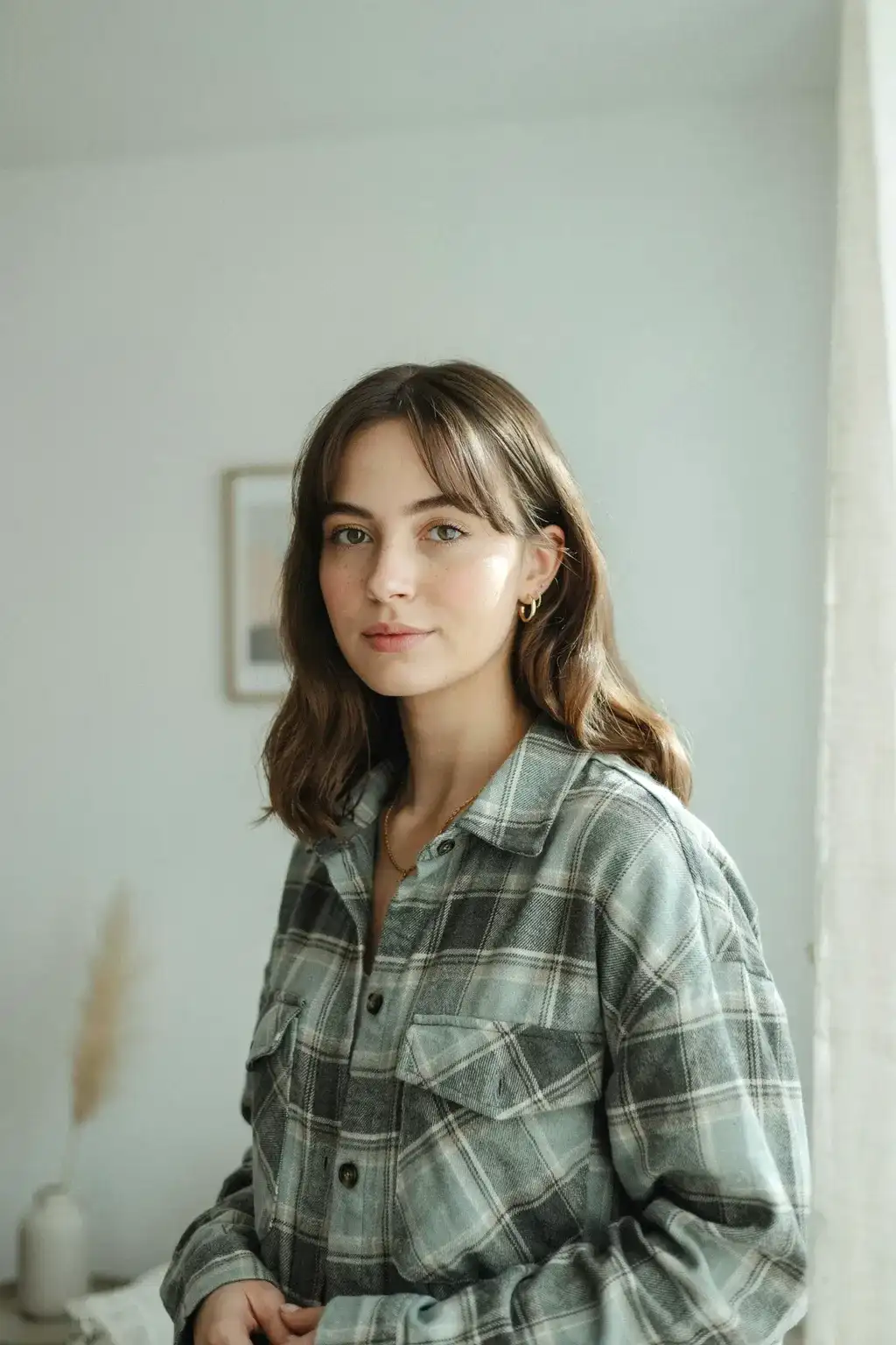 curtain bangs flannel lob