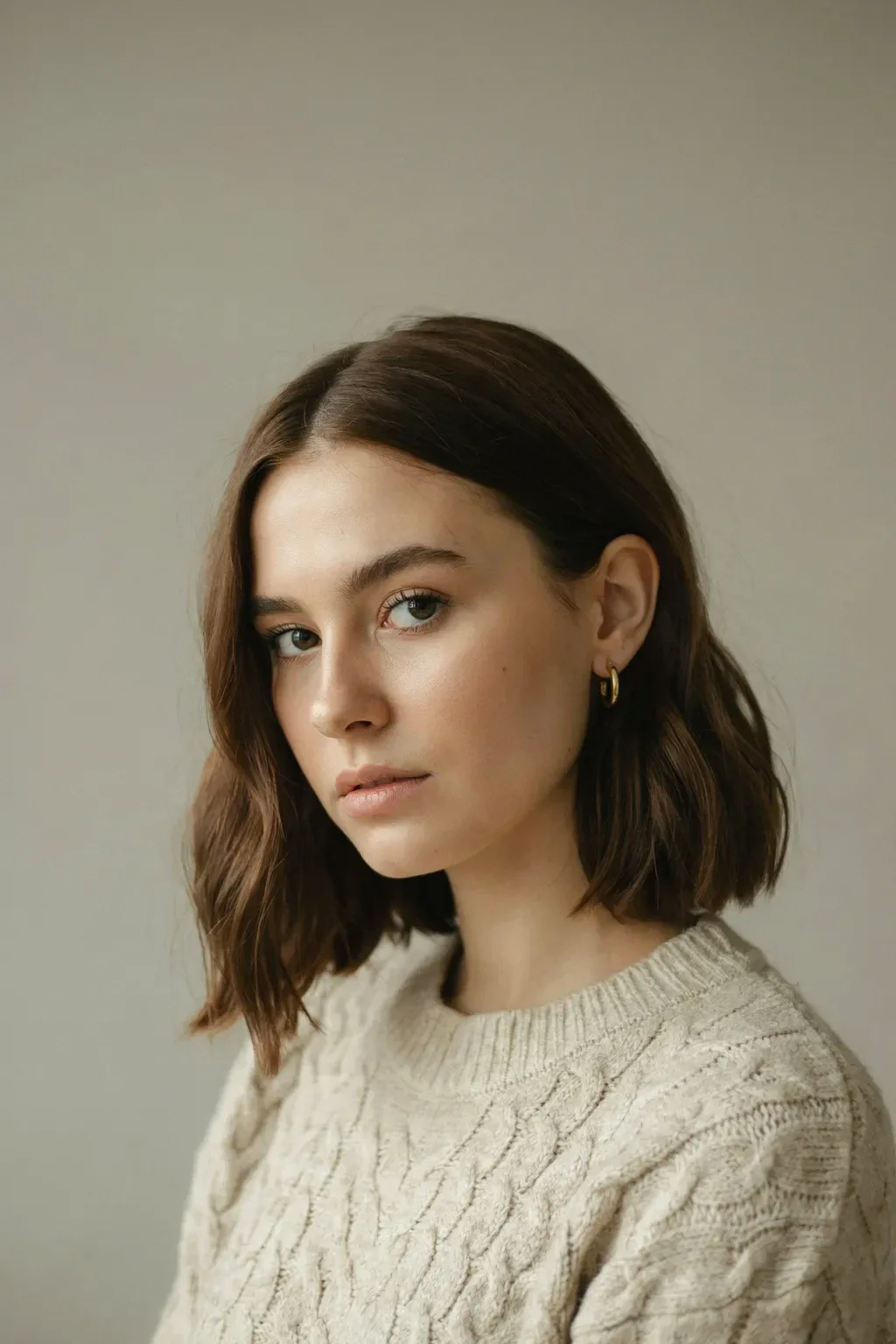 blunt cut sweater bob