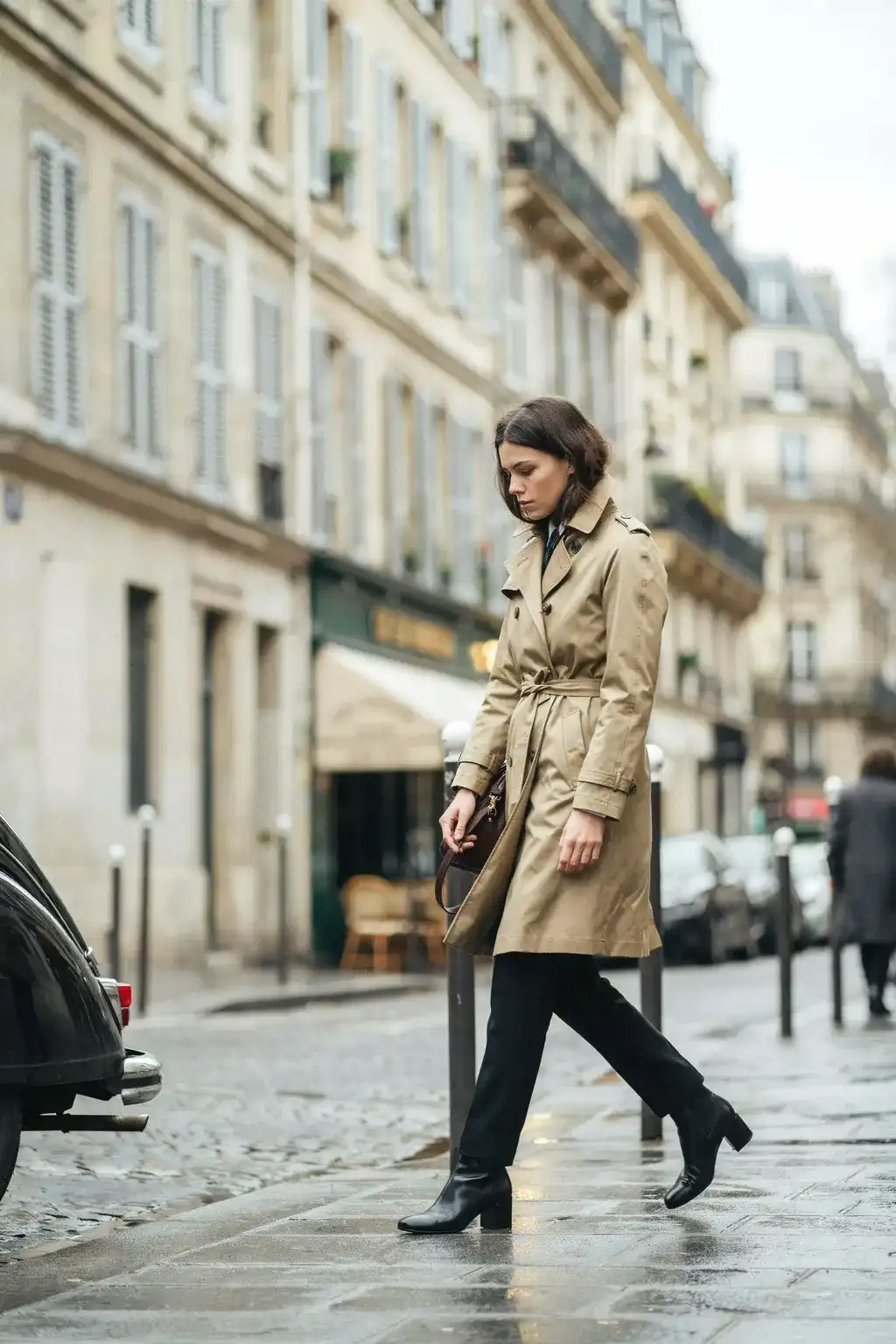classic trench coat and waves