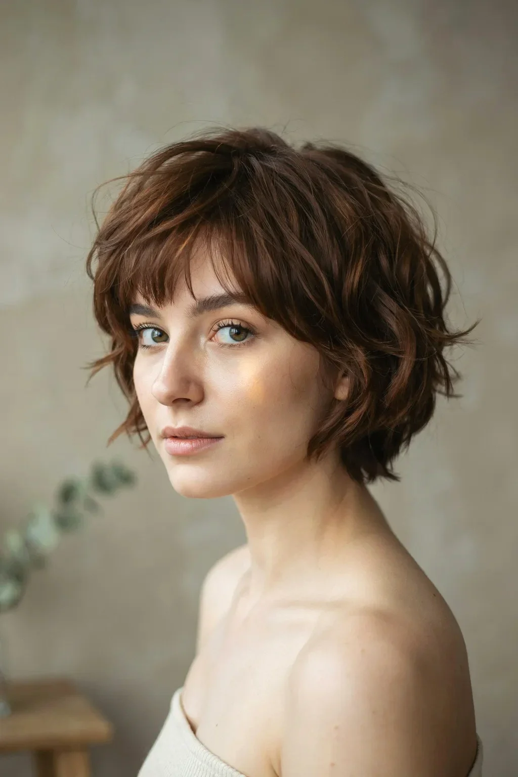 voluminous pixie shag look