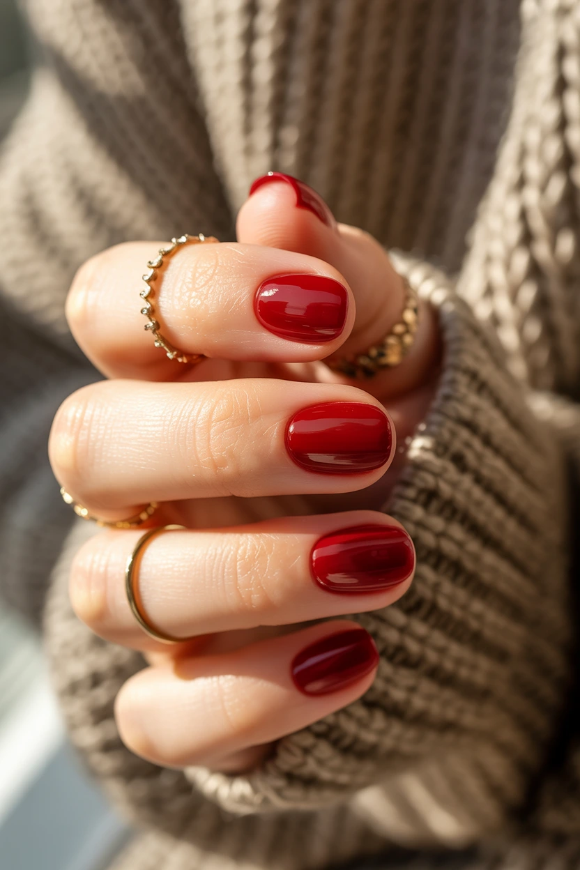 classic glossy cherry red