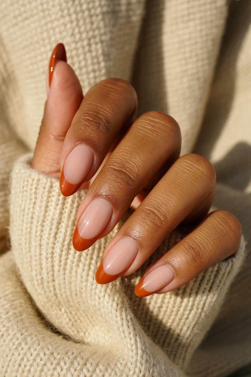 burnt orange french edges