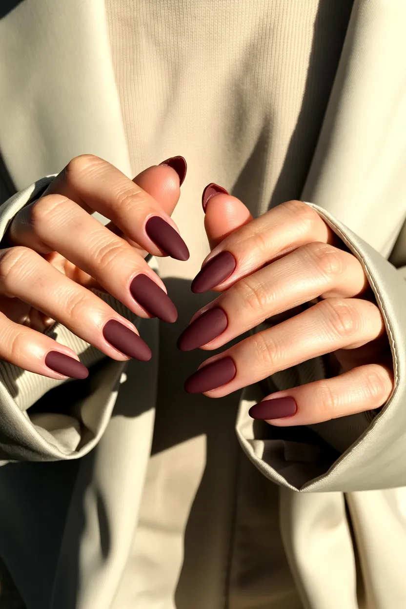 deep burgundy matte